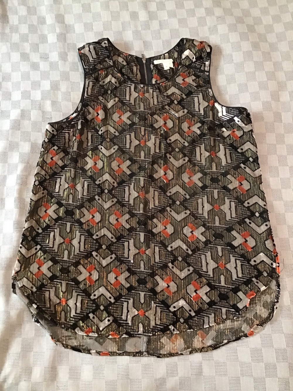 Anthropologie Meadow Rue Velvet Metallic Tunic Top Size Medium